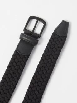 Black Woven Stretch Belt W/ Matte Black Buckle - Anderson's 8 Black Woven Stretch Belt W/ Matte Black Buckle - Anderson's -ETON Store 1328157 2