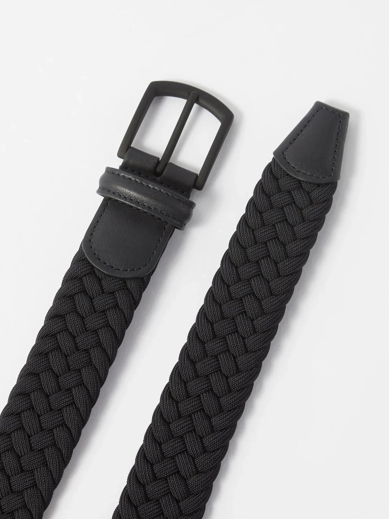Black Woven Stretch Belt W/ Matte Black Buckle - Anderson's 5 Black Woven Stretch Belt W/ Matte Black Buckle - Anderson's - Image 3