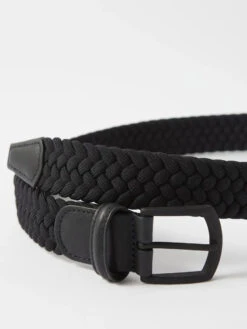 Black Woven Stretch Belt W/ Matte Black Buckle - Anderson's 7 Black Woven Stretch Belt W/ Matte Black Buckle - Anderson's -ETON Store 1328157 3