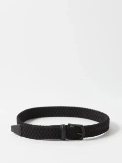 Black Woven Stretch Belt W/ Matte Black Buckle - Anderson's 9 Black Woven Stretch Belt W/ Matte Black Buckle - Anderson's -ETON Store 1328157 4