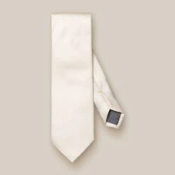 Off-White Basketweave Silk Tie - ETON