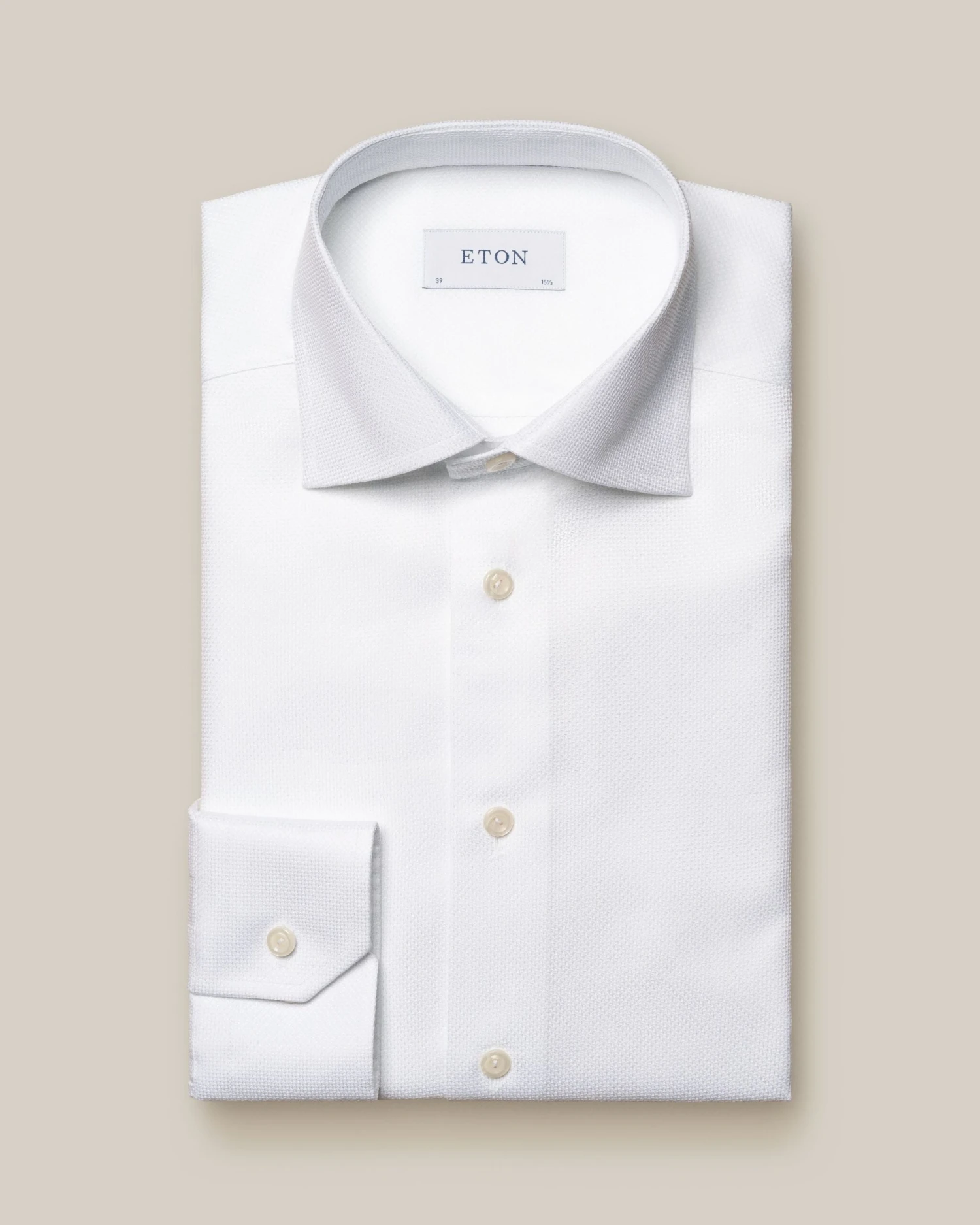White Cotton-Tencel Contemporary Fit Shirt - ETON 3 White Cotton-Tencel Contemporary Fit Shirt - ETON