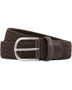 Brown Solid Woven Elastic Belt - Anderson's