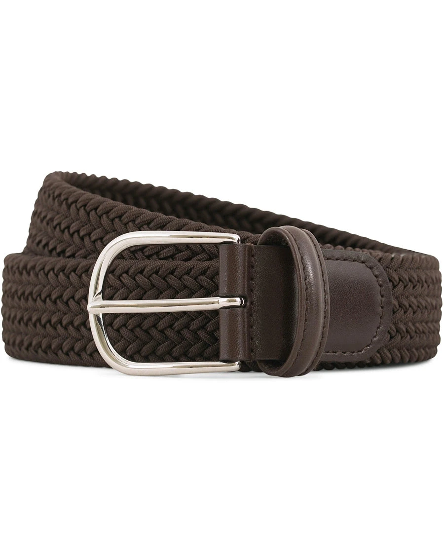 Brown Solid Woven Elastic Belt - Anderson's 3 Brown Solid Woven Elastic Belt - Anderson's