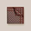 Dark Brown Geometric Pattern Silk Pocket Square - ETON