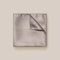 Gray/Taupe Jacquard Silk Pocket Square - ETON