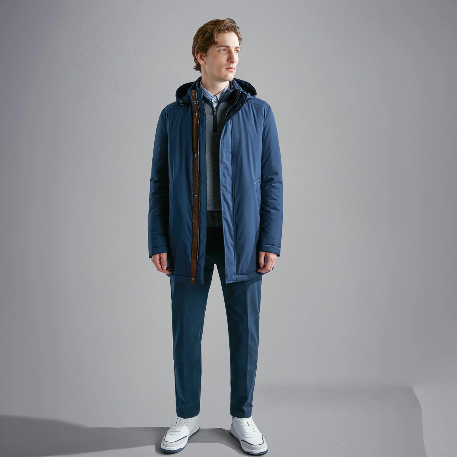 Paul&Shark Navy Typhoon Waterproof Hooded Car-Coat W/ Alcantara Trim - Paul & Shark 13 Paul&Shark Navy Typhoon Waterproof Hooded Car-Coat W/ Alcantara Trim - Paul & Shark - Image 11