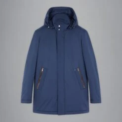 Paul&Shark Navy Typhoon Waterproof Hooded Car-Coat W/ Alcantara Trim - Paul & Shark 24 Paul&Shark Navy Typhoon Waterproof Hooded Car-Coat W/ Alcantara Trim - Paul & Shark -ETON Store 14312600 013 f