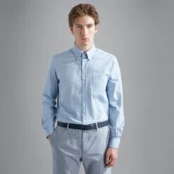 Paul&Shark Light Blue Flannel Cotton Button-Down Shirt W/ Contrast Trim - Paul & Shark 9 Paul&Shark Light Blue Flannel Cotton Button-Down Shirt W/ Contrast Trim - Paul & Shark -ETON Store 14313071 223 II af