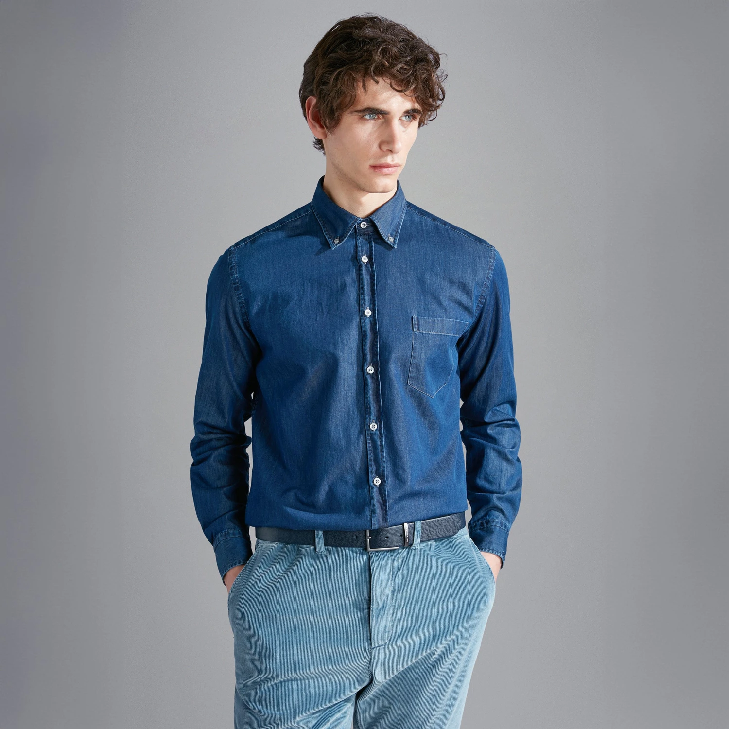 Paul&Shark Dark Blue Denim Chambray Cotton Casual Shirt - Paul & Shark 8 Paul&Shark Dark Blue Denim Chambray Cotton Casual Shirt - Paul & Shark - Image 6