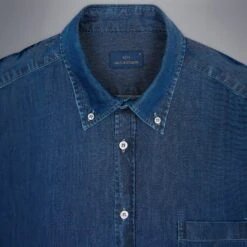 Paul&Shark Dark Blue Denim Chambray Cotton Casual Shirt - Paul & Shark 13 Paul&Shark Dark Blue Denim Chambray Cotton Casual Shirt - Paul & Shark -ETON Store 14313174 001 II d