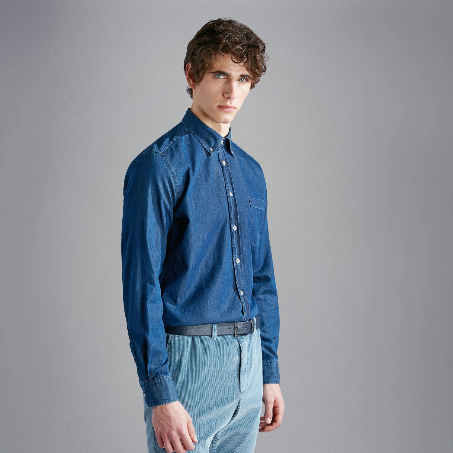 Paul&Shark Dark Blue Denim Chambray Cotton Casual Shirt - Paul & Shark 9 Paul&Shark Dark Blue Denim Chambray Cotton Casual Shirt - Paul & Shark - Image 7