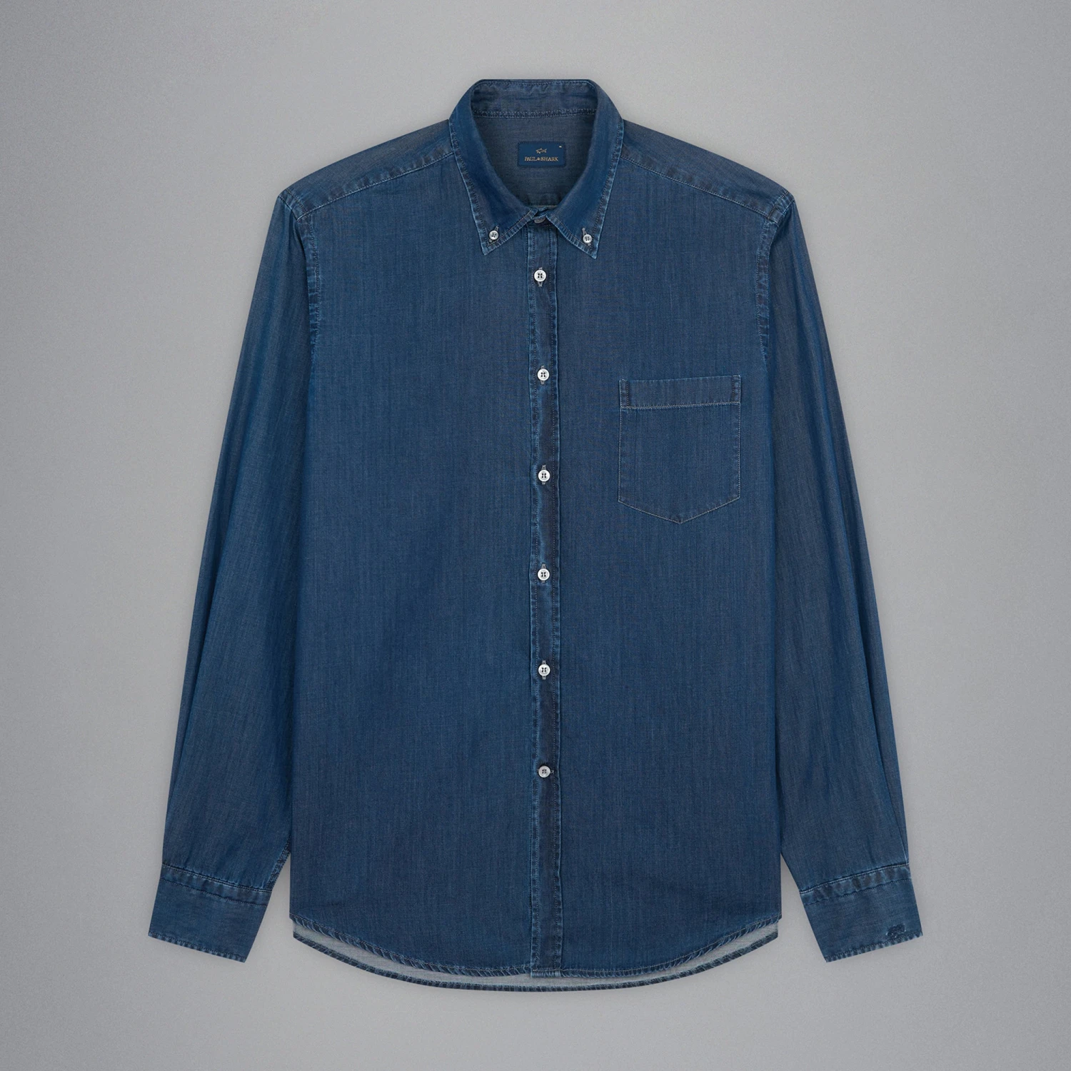 Paul&Shark Dark Blue Denim Chambray Cotton Casual Shirt - Paul & Shark 3 Paul&Shark Dark Blue Denim Chambray Cotton Casual Shirt - Paul & Shark