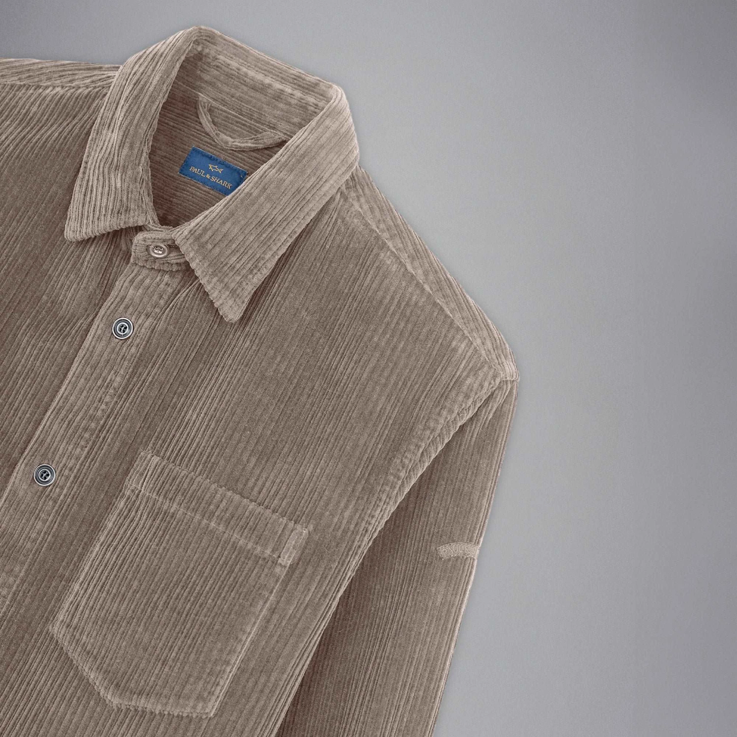 Paul&Shark Beige Cotton-Stretch Corduroy Overshirt W/ Moon Badge - Paul & Shark 9 Paul&Shark Beige Cotton-Stretch Corduroy Overshirt W/ Moon Badge - Paul & Shark - Image 7