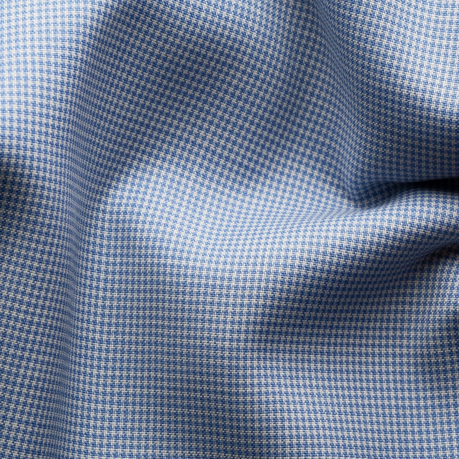 Light Blue Houndstooth Merino Wool Slim Fit Shirt - ETON 6 Light Blue Houndstooth Merino Wool Slim Fit Shirt - ETON - Image 4