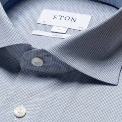 Light Blue Houndstooth Merino Wool Slim Fit Shirt - ETON 8 Light Blue Houndstooth Merino Wool Slim Fit Shirt - ETON -ETON Store 15738 bed0975308 original