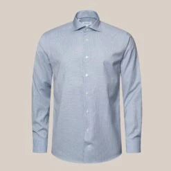 Light Blue Houndstooth Merino Wool Slim Fit Shirt - ETON 7 Light Blue Houndstooth Merino Wool Slim Fit Shirt - ETON -ETON Store 15738 de4ac37d5d original