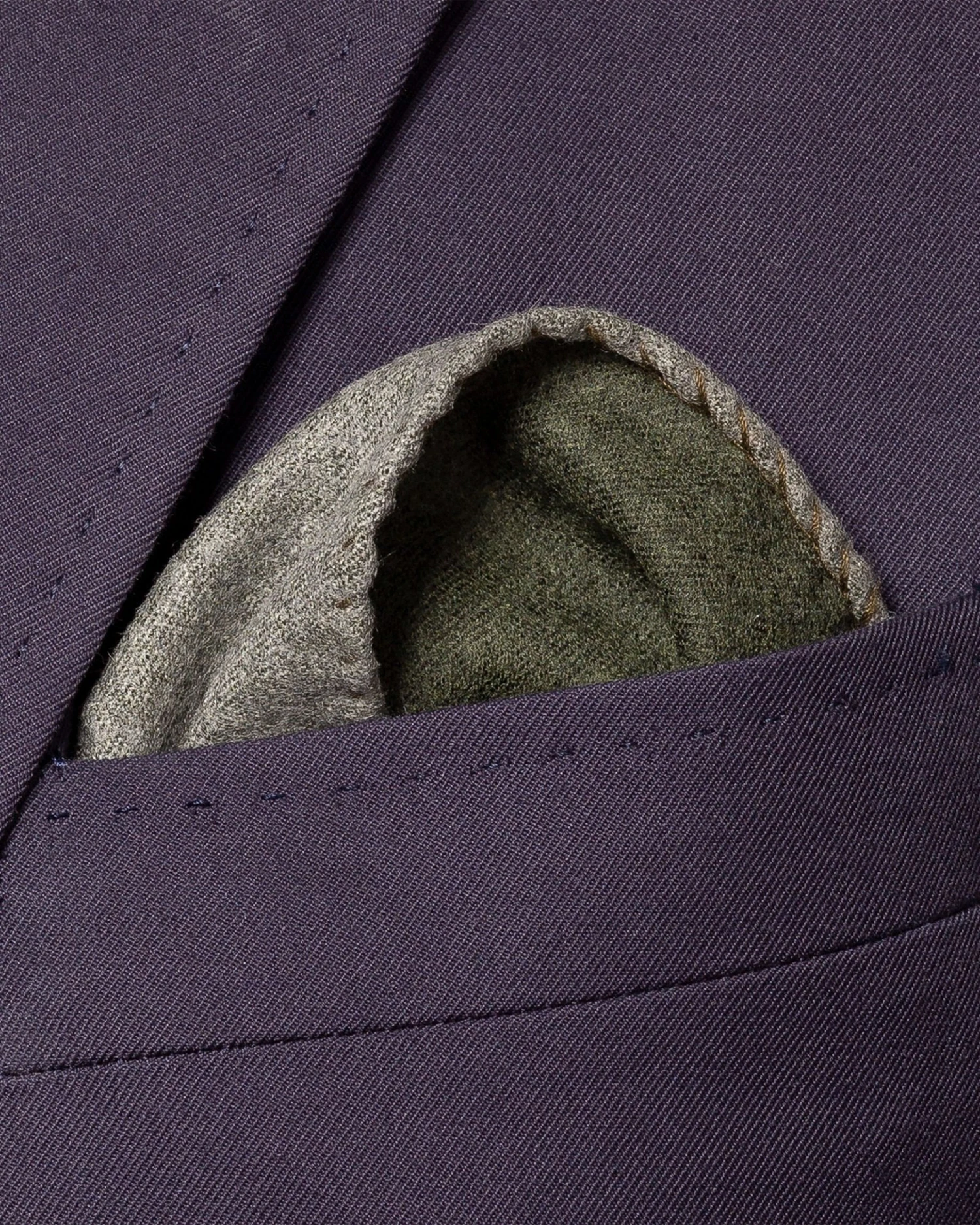 Green Two-Tone Wool Pocket Square - ETON 3 Green Two-Tone Wool Pocket Square - ETON