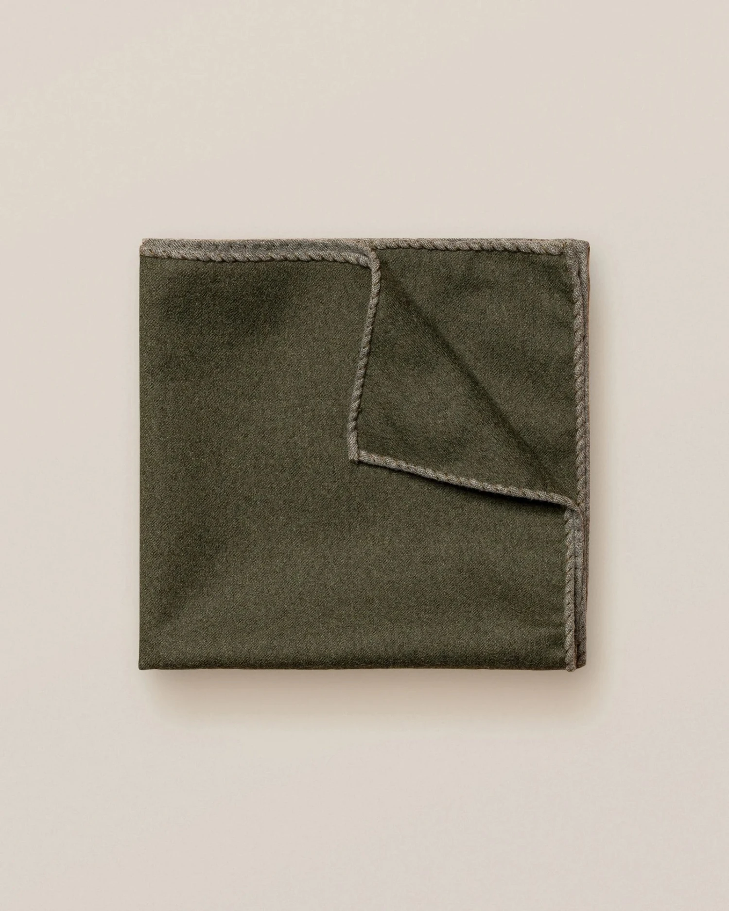 Green Two-Tone Wool Pocket Square - ETON 6 Green Two-Tone Wool Pocket Square - ETON - Image 4