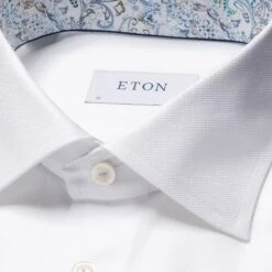 White Solid Oxford Cotton-Tencel Slim Fit Shirt - ETON 6 White Solid Oxford Cotton-Tencel Slim Fit Shirt - ETON -ETON Store 16400 033dba163d original