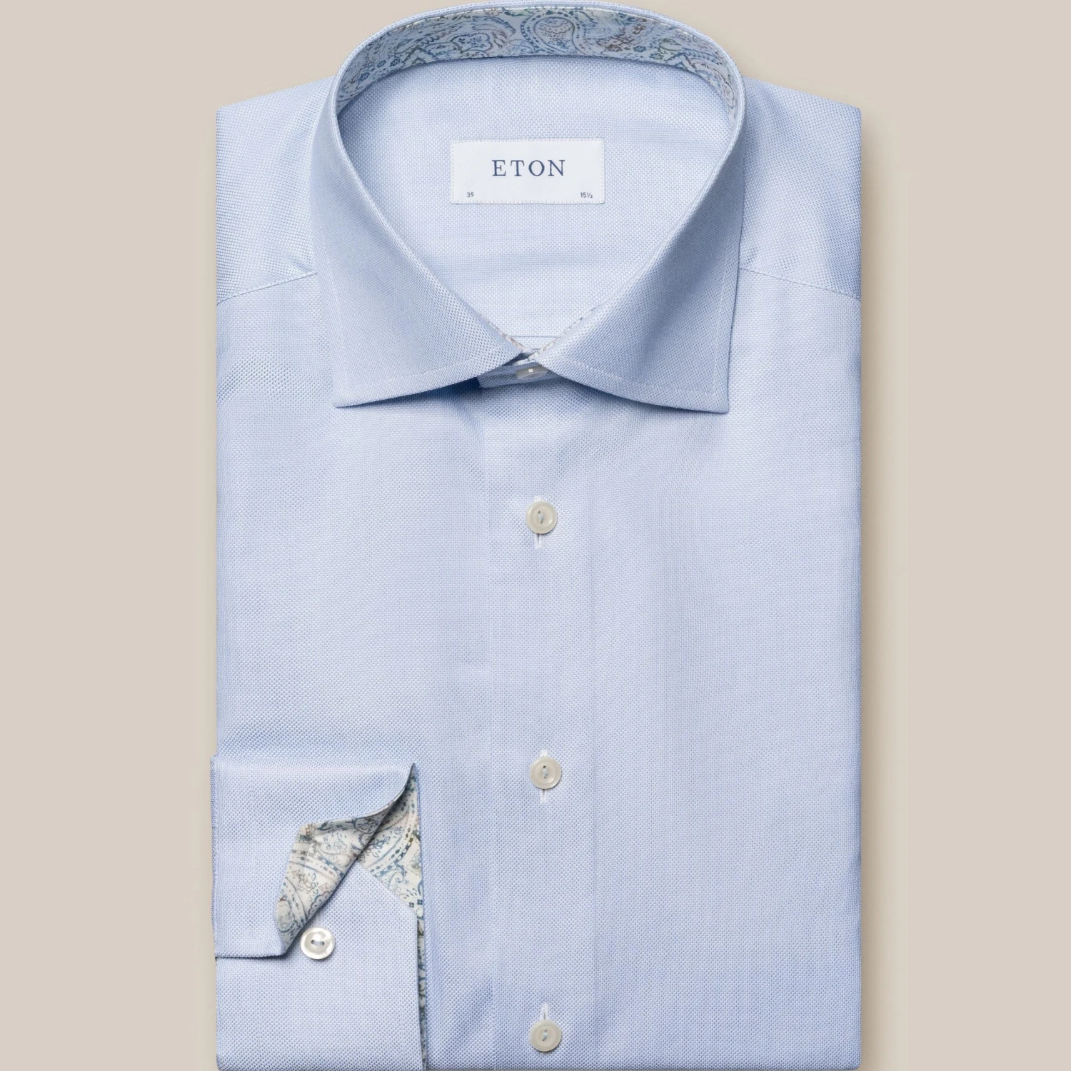 Light Blue Oxford Cotton-Tencel Slim Fit Shirt - ETON 3 Light Blue Oxford Cotton-Tencel Slim Fit Shirt - ETON