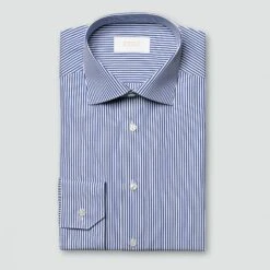 Dark Blue Bengal Stripe Elevated Poplin Slim Fit Shirt - ETON