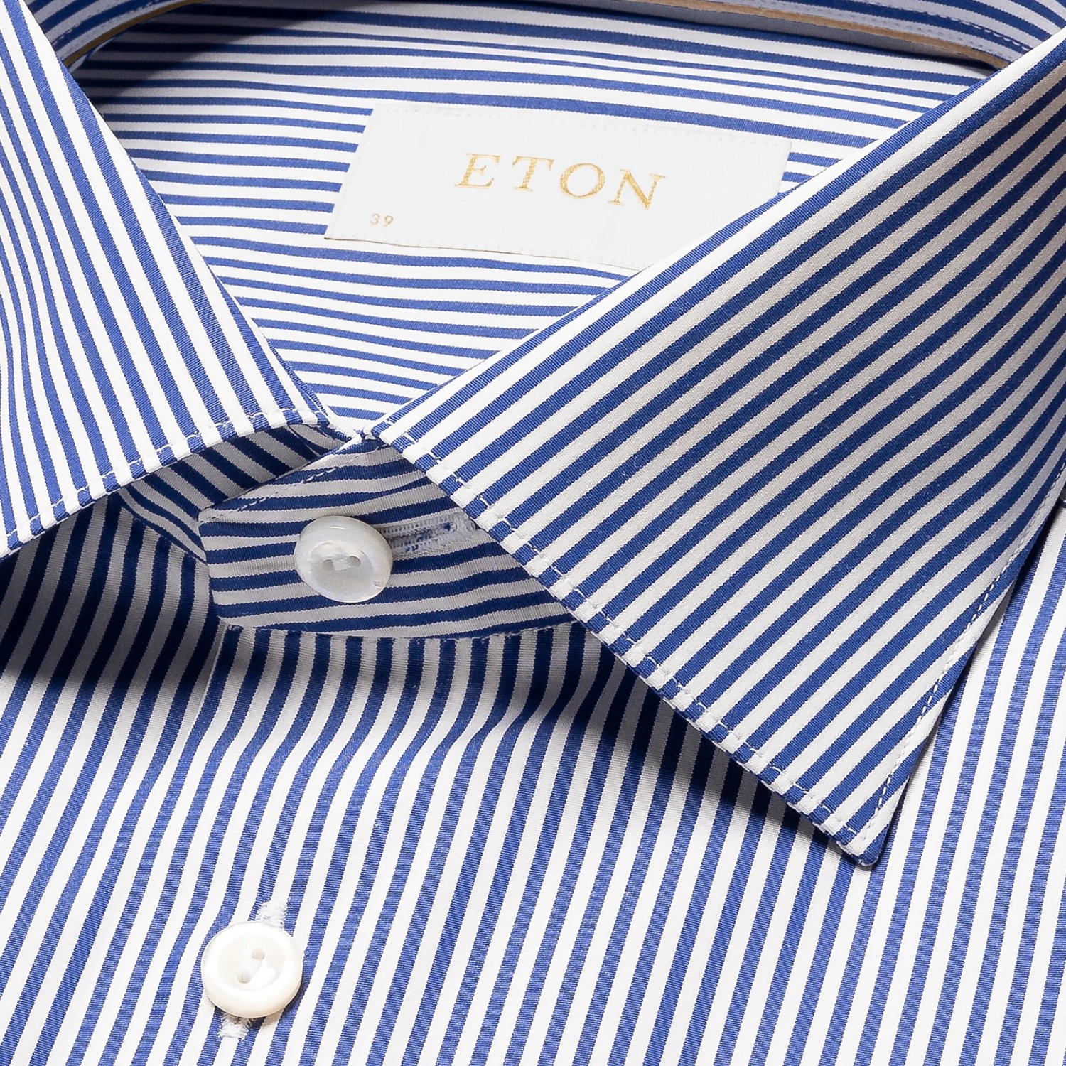 Dark Blue Bengal Stripe Elevated Poplin Slim Fit Shirt - ETON 4 Dark Blue Bengal Stripe Elevated Poplin Slim Fit Shirt - ETON - Image 2
