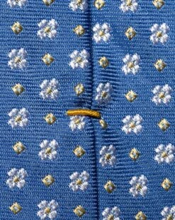 Mid Blue Floral Silk-Cotton Tie - ETON 5 Mid Blue Floral Silk-Cotton Tie - ETON -ETON Store 16928 15845469c7 original