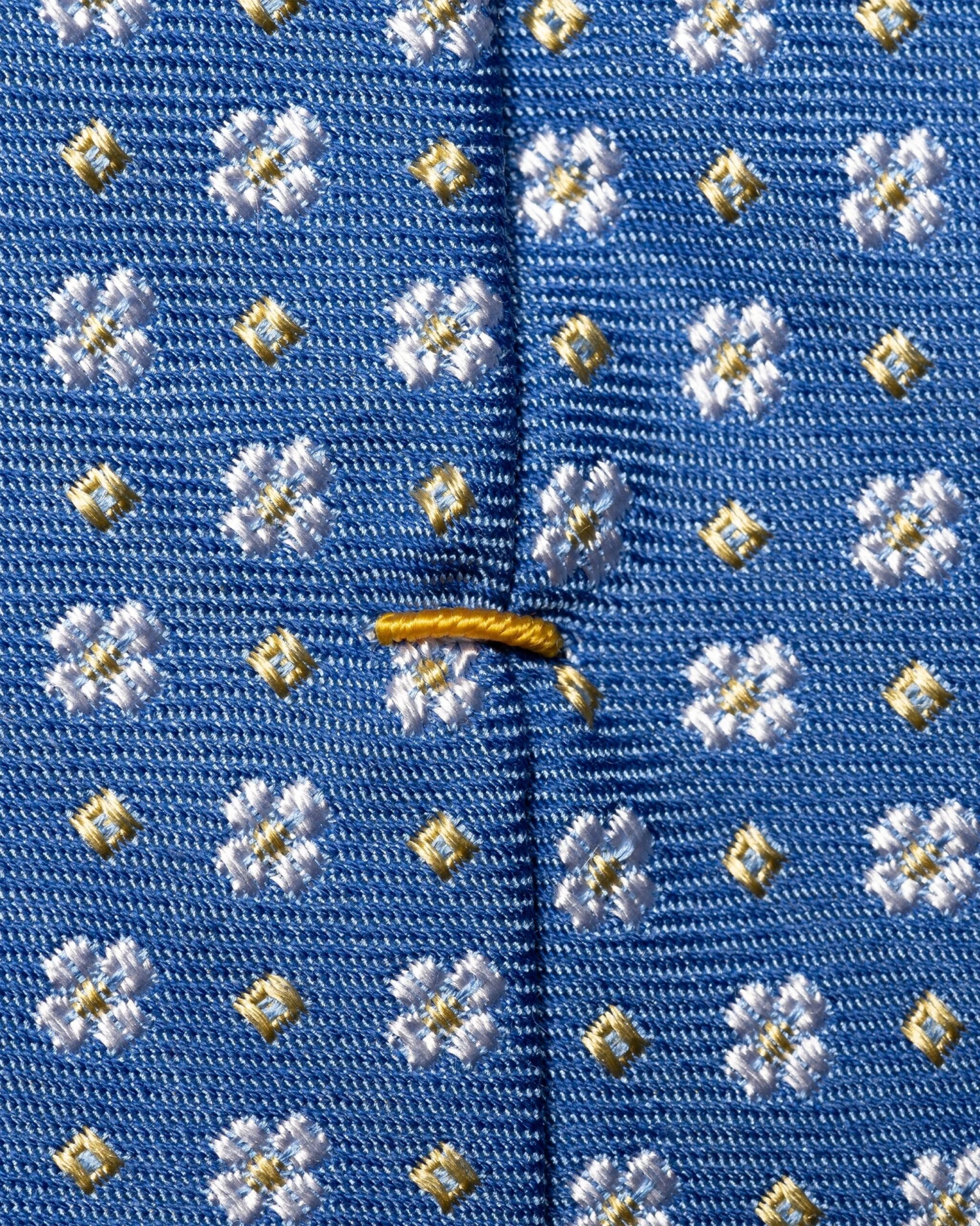 Mid Blue Floral Silk-Cotton Tie - ETON 4 Mid Blue Floral Silk-Cotton Tie - ETON - Image 2