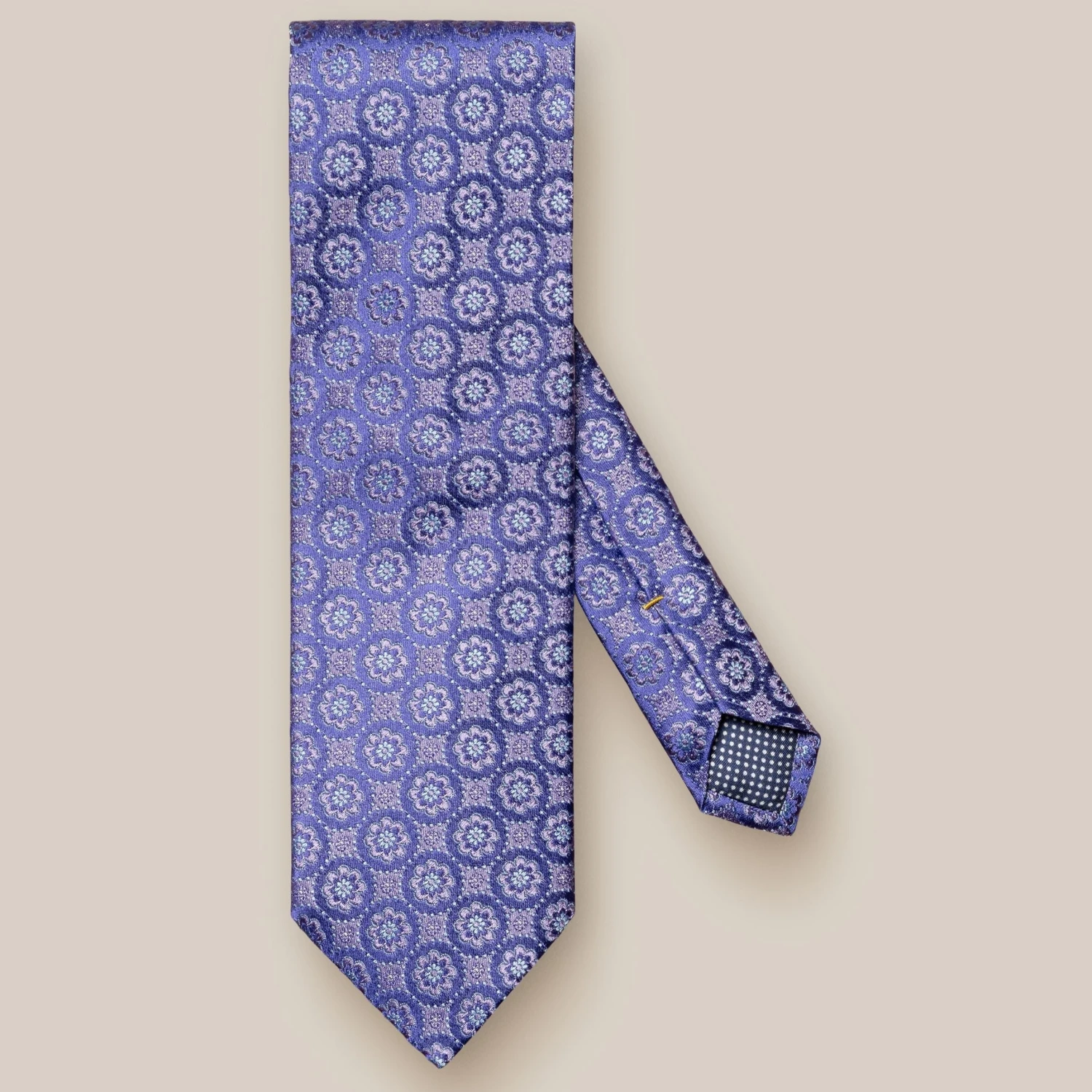 Mid Purple Floral Woven Silk Tie - ETON 3 Mid Purple Floral Woven Silk Tie - ETON