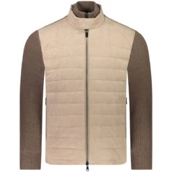 Paul&Shark Tan Wool And Goat Suede Waterproof Hybrid Jacket - PAUL & SHARK (RIVIERA)