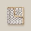 ETON White & Beige Geometric Silk Pocket Square