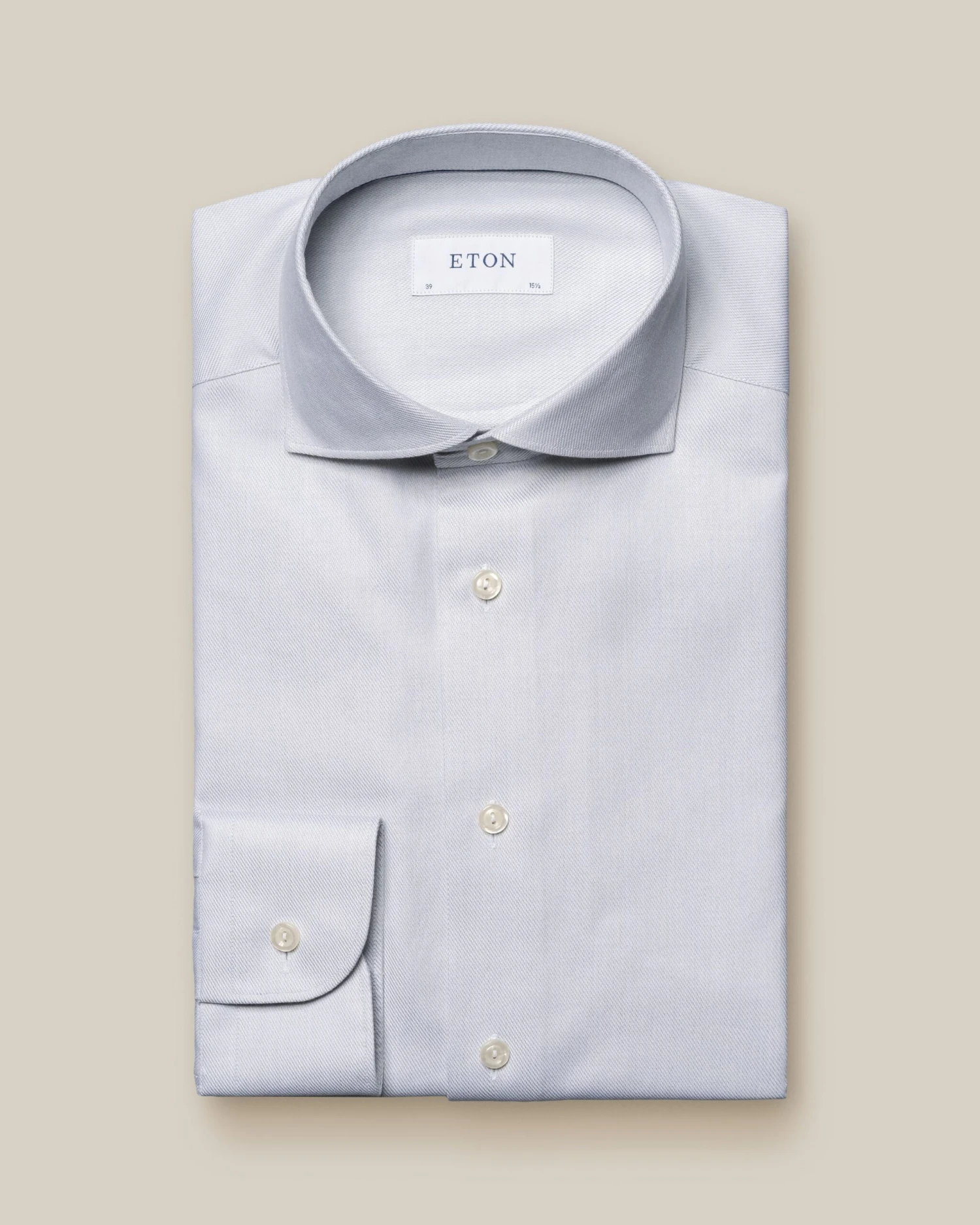 Light Gray Semi-Solid Fine Twill Slim Fit Shirt - ETON 3 Light Gray Semi-Solid Fine Twill Slim Fit Shirt - ETON