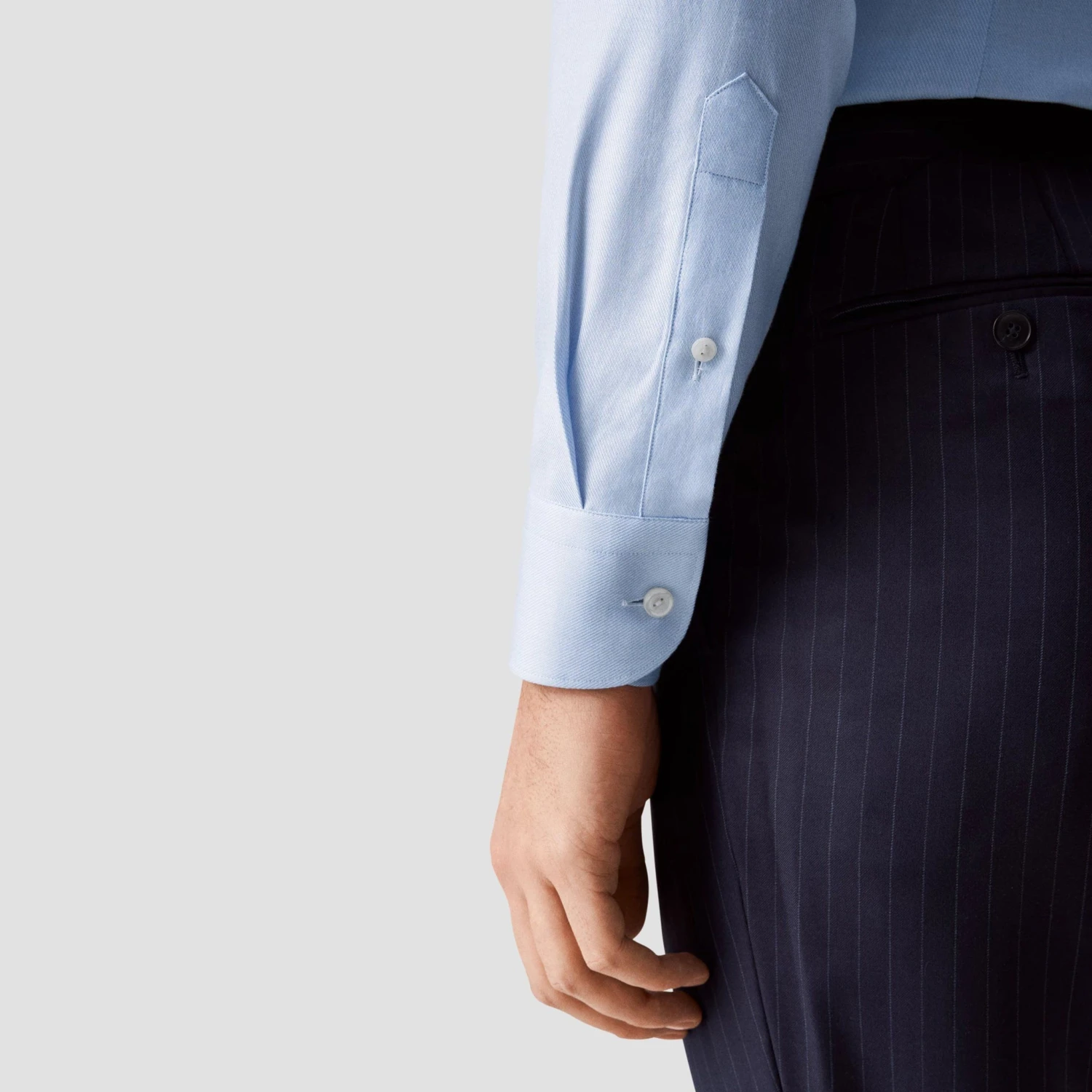 Light Blue Semi-Solid Fine Twill Contemporary Fit Shirt - ETON 9 Light Blue Semi-Solid Fine Twill Contemporary Fit Shirt - ETON - Image 7