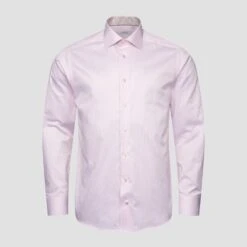 Pink Fine Striped Floral Effect Signature Twill Slim Fit Shirt - ETON -ETON Store 17270 a83d341ede original