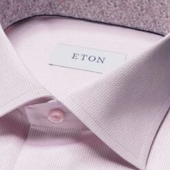 Pink Fine Striped Floral Effect Signature Twill Slim Fit Shirt - ETON -ETON Store 17270 ed390982f5 original