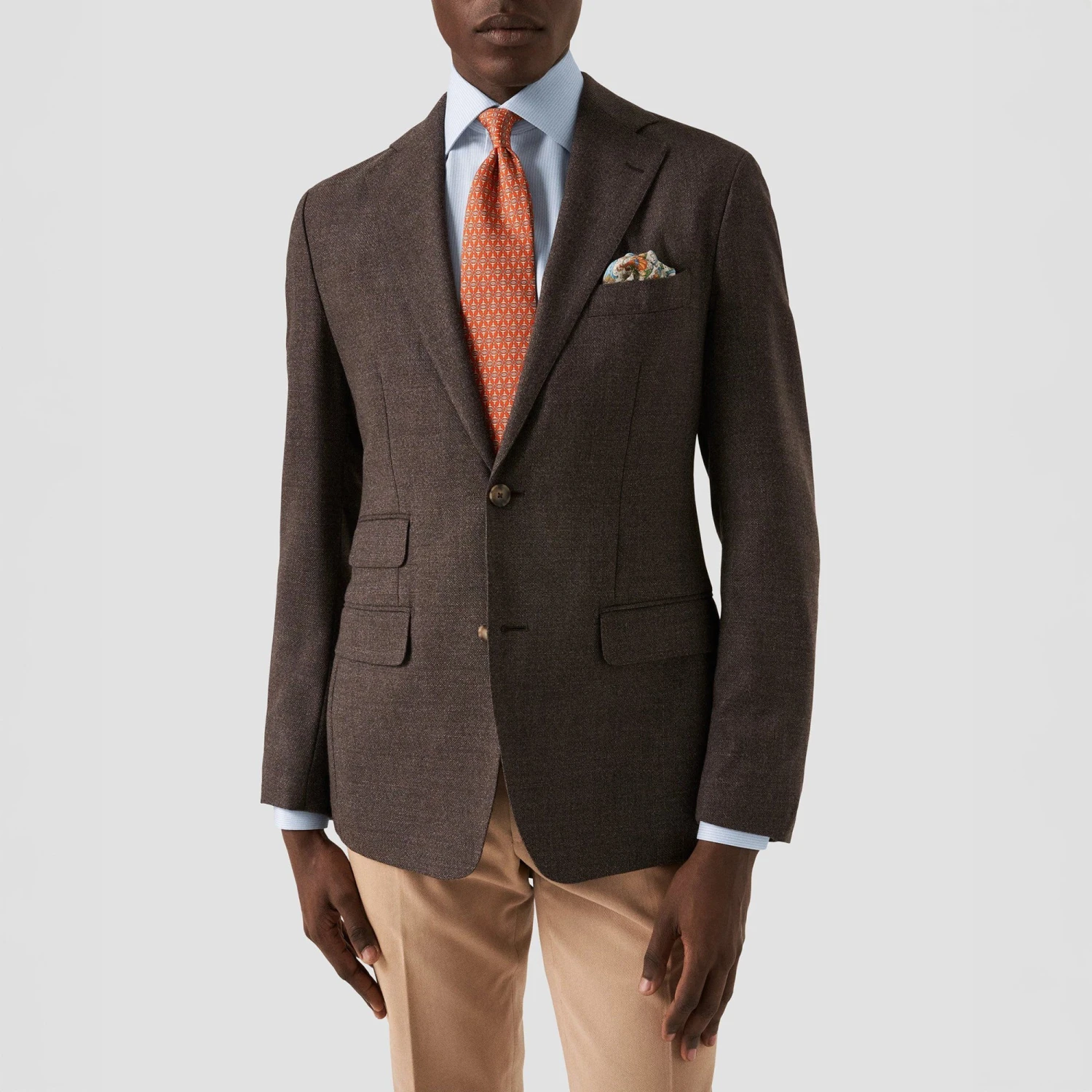 Light Blue Striped Cotton-Tencel Contemporary Fit Shirt - ETON 11 Light Blue Striped Cotton-Tencel Contemporary Fit Shirt - ETON - Image 9