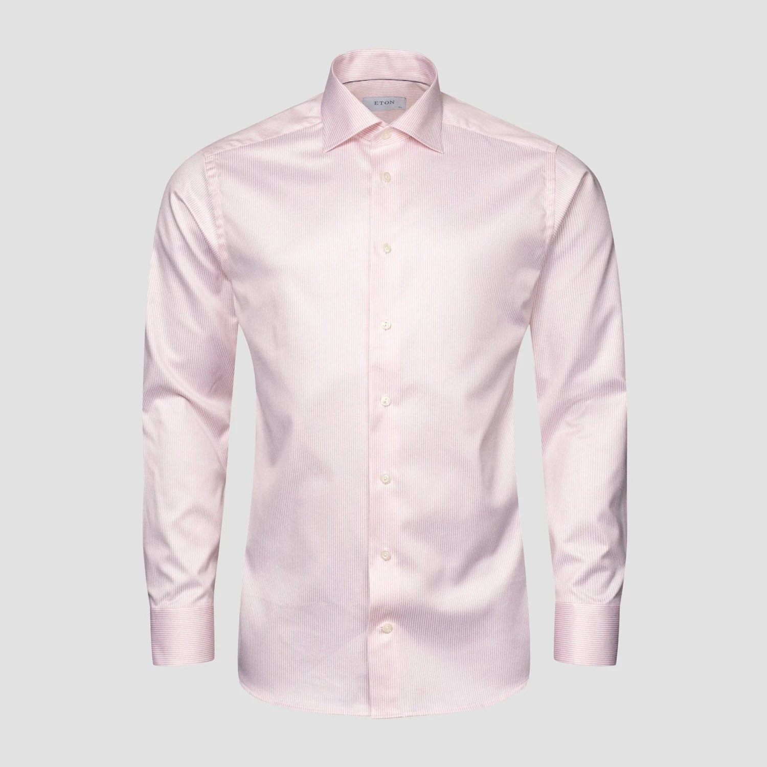 Pink Striped Cotton-Tencel Contemporary Fit Shirt - ETON 4 Pink Striped Cotton-Tencel Contemporary Fit Shirt - ETON - Image 2