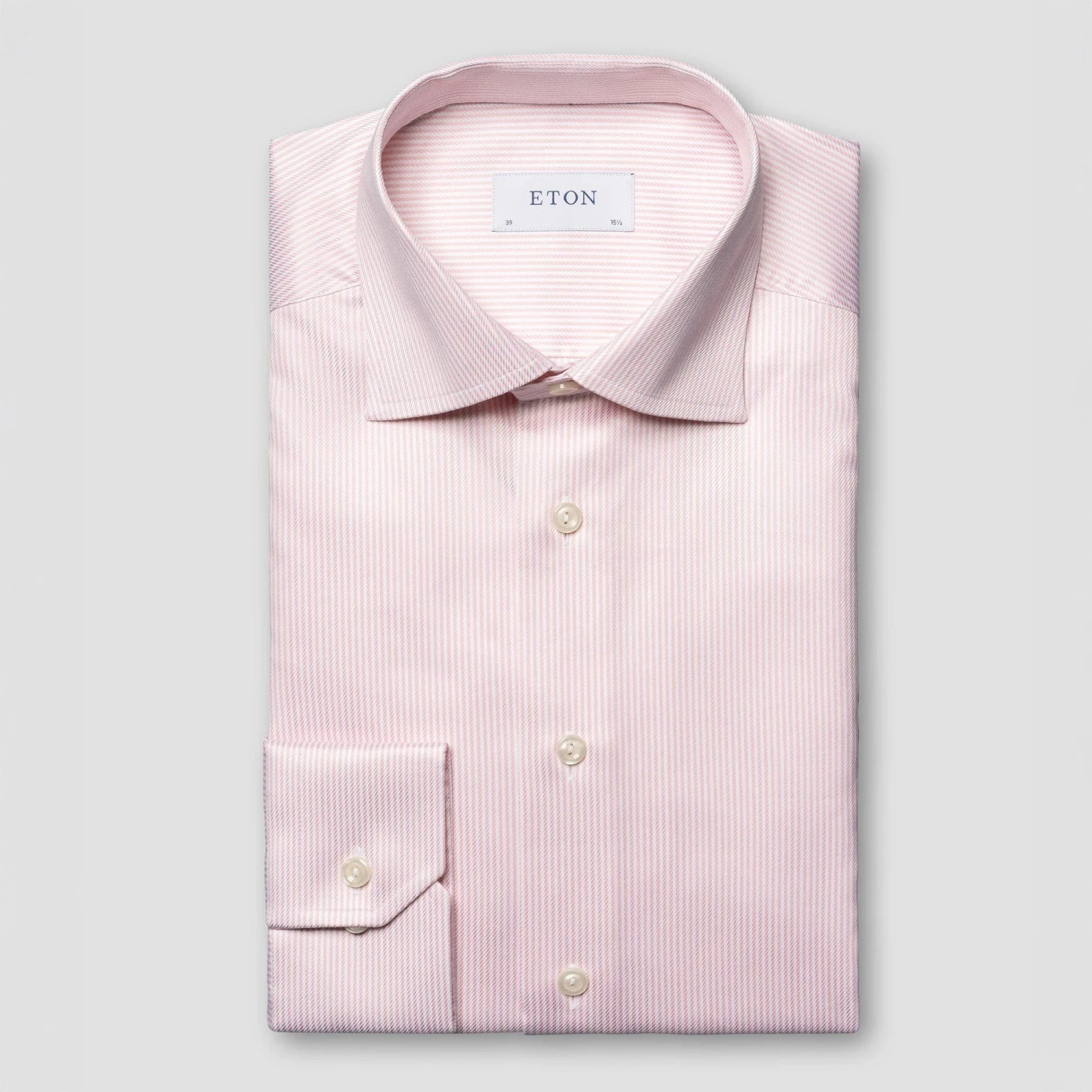 Pink Striped Cotton-Tencel Contemporary Fit Shirt - ETON 3 Pink Striped Cotton-Tencel Contemporary Fit Shirt - ETON