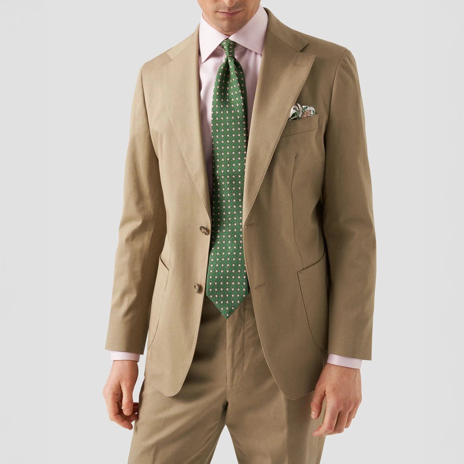 Pink Striped Cotton-Tencel Contemporary Fit Shirt - ETON 11 Pink Striped Cotton-Tencel Contemporary Fit Shirt - ETON - Image 9