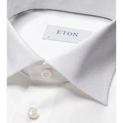 White Semi Solid Cotton-Tencel Slim Fit Shirt - ETON 12 White Semi Solid Cotton-Tencel Slim Fit Shirt - ETON -ETON Store 17293 12d88c125e full