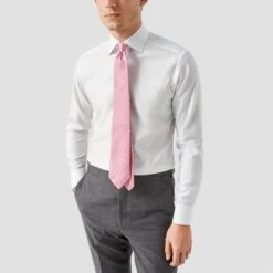 White Semi Solid Cotton-Tencel Slim Fit Shirt - ETON 17 White Semi Solid Cotton-Tencel Slim Fit Shirt - ETON -ETON Store 17293 2993b1fe93 full