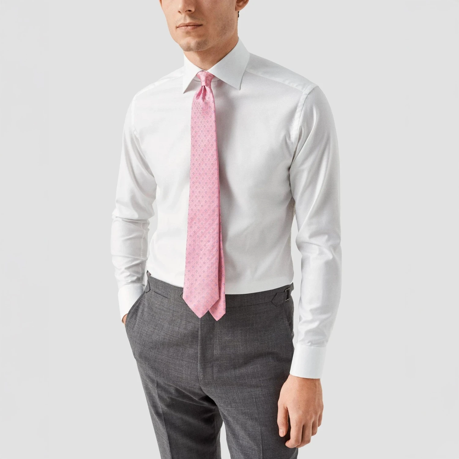 White Semi Solid Cotton-Tencel Slim Fit Shirt - ETON 10 White Semi Solid Cotton-Tencel Slim Fit Shirt - ETON - Image 8