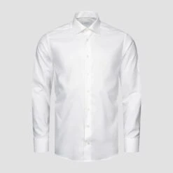 White Semi Solid Cotton-Tencel Slim Fit Shirt - ETON 11 White Semi Solid Cotton-Tencel Slim Fit Shirt - ETON -ETON Store 17293 4a485ffb94 full