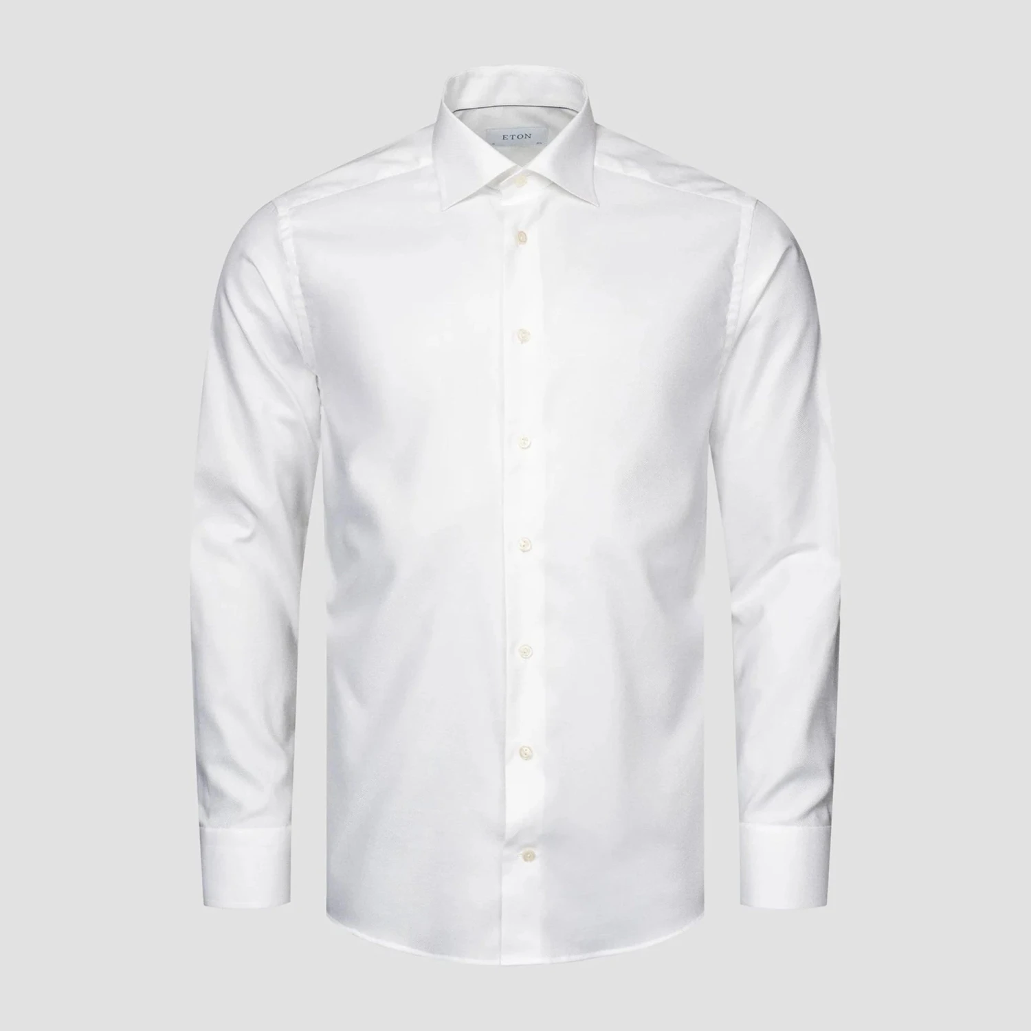 White Semi Solid Cotton-Tencel Slim Fit Shirt - ETON 4 White Semi Solid Cotton-Tencel Slim Fit Shirt - ETON - Image 2