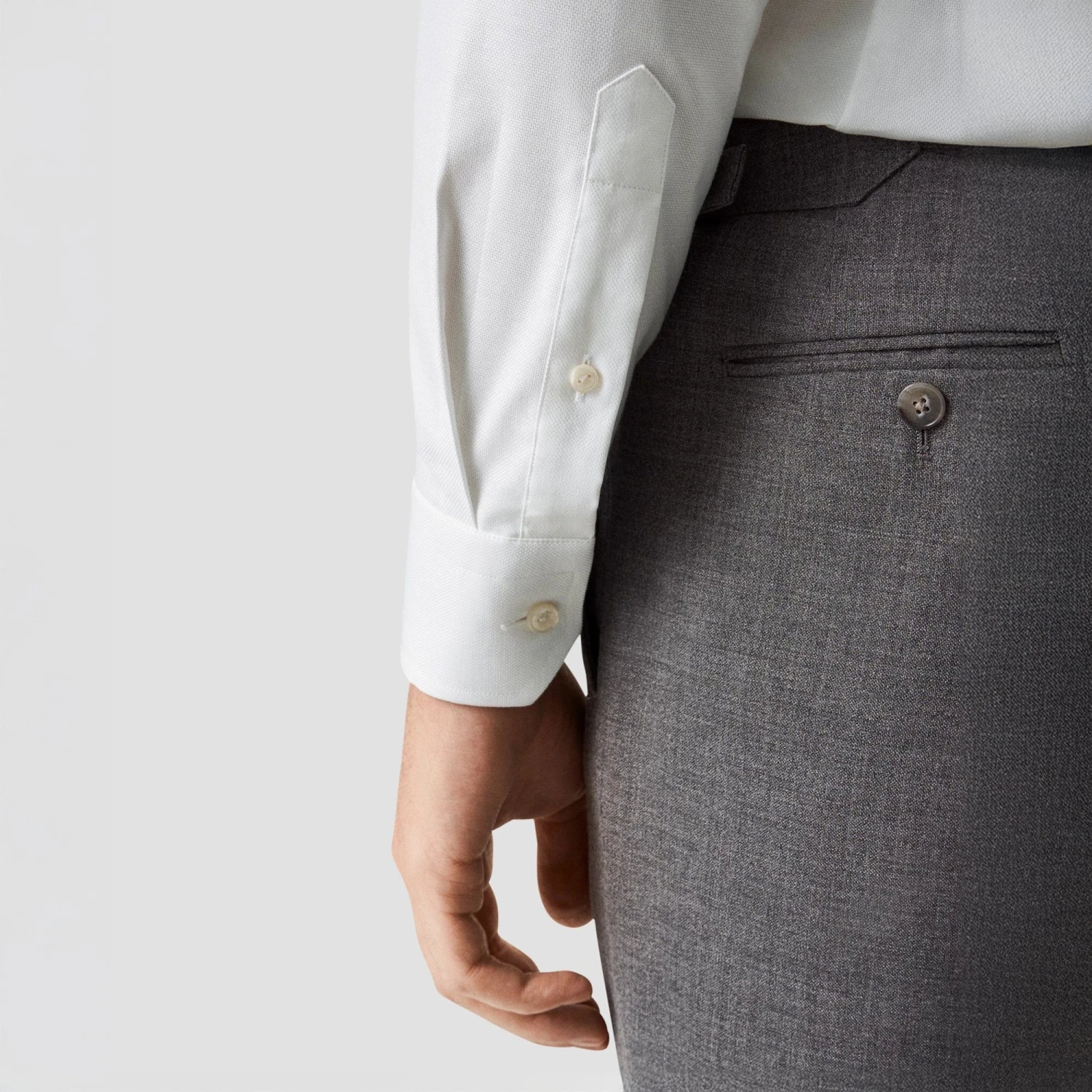 White Semi Solid Cotton-Tencel Contemporary Fit Shirt - ETON 9 White Semi Solid Cotton-Tencel Contemporary Fit Shirt - ETON - Image 7