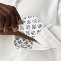 White Semi-Solid Cotton Tencel Contrast Trim Slim Fit Shirt - ETON 13 White Semi-Solid Cotton Tencel Contrast Trim Slim Fit Shirt - ETON -ETON Store 17298 8ba37d9c5d original