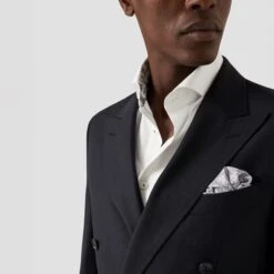 White Semi-Solid Cotton Tencel Contrast Trim Slim Fit Shirt - ETON 14 White Semi-Solid Cotton Tencel Contrast Trim Slim Fit Shirt - ETON -ETON Store 17298 c21238948c original