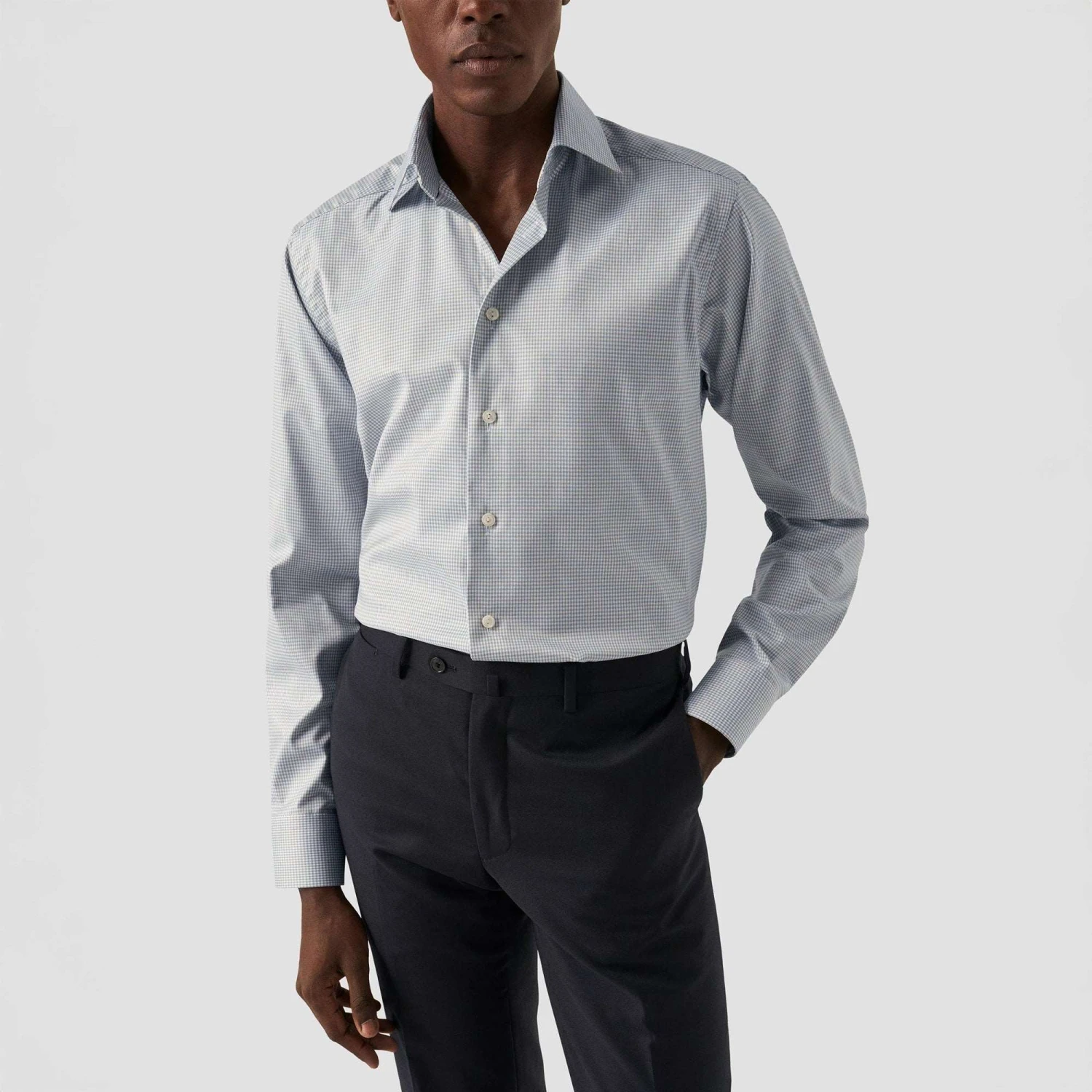 Beige Micro Check Cotton Tencel™ Lyocell Slim Fit Shirt - ETON 7 Beige Micro Check Cotton Tencel™ Lyocell Slim Fit Shirt - ETON - Image 5