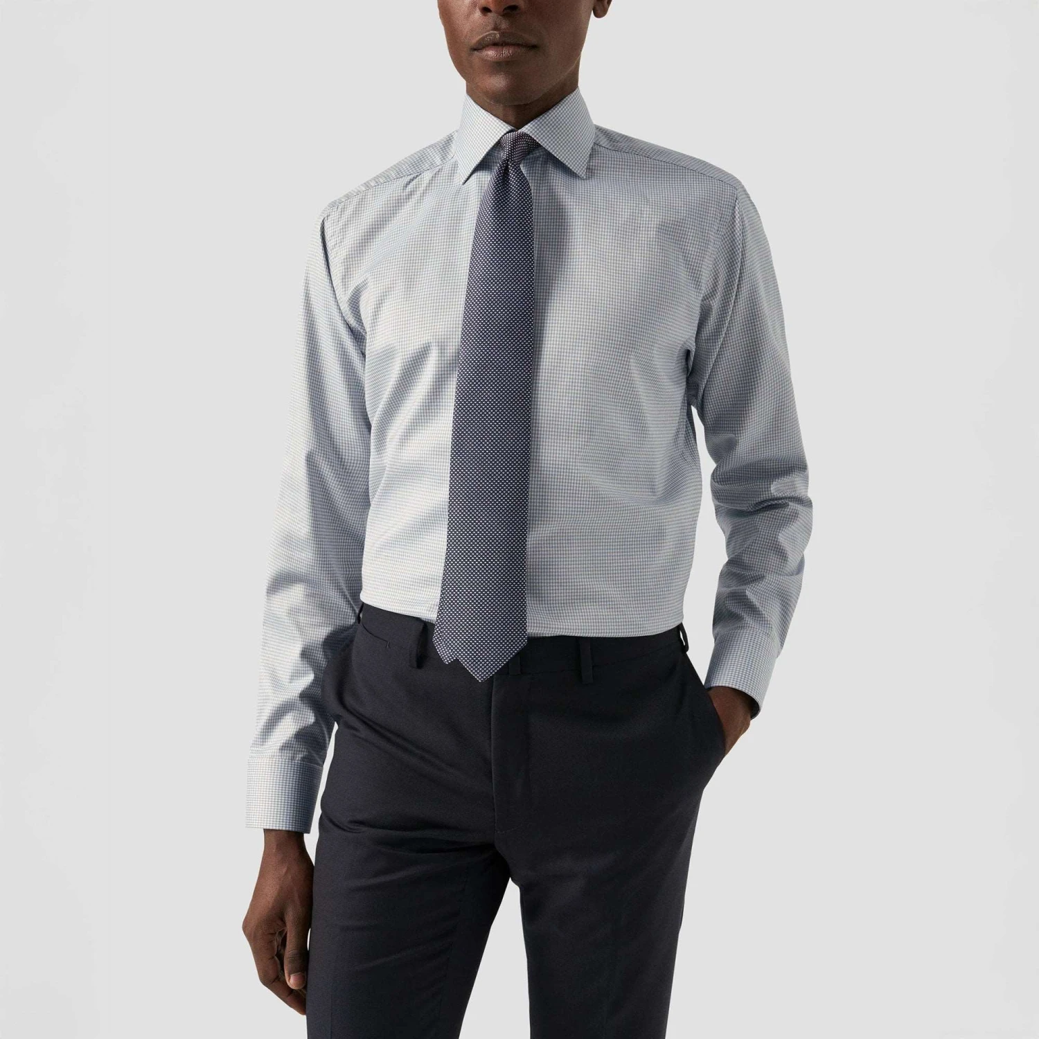 Beige Micro Check Cotton Tencel™ Lyocell Slim Fit Shirt - ETON 11 Beige Micro Check Cotton Tencel™ Lyocell Slim Fit Shirt - ETON - Image 9